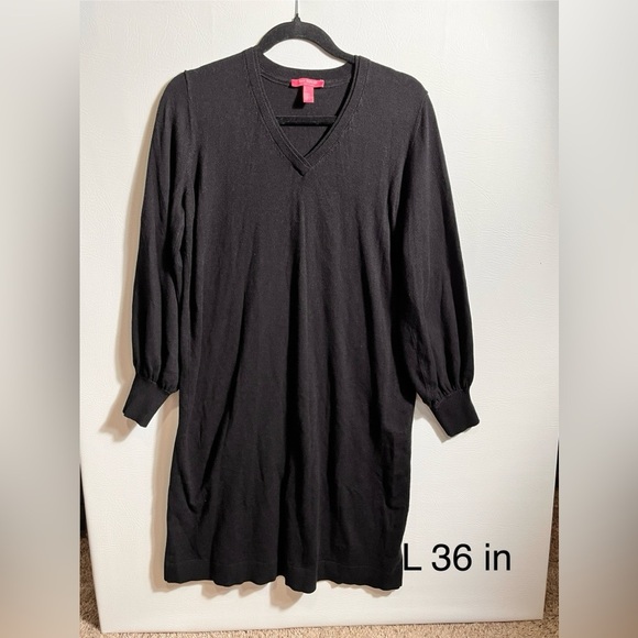 Isaac Mizrahi New York Black Long Sleeve Sweater Dress Small - Picture 2 of 8
